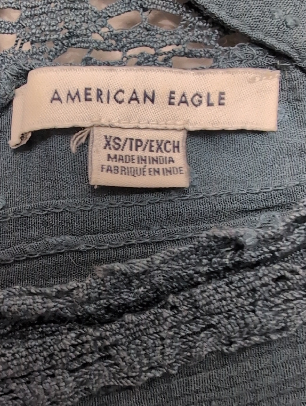 American Eagle Gauzy XS Loden Green Cool Flouncy Blouse / Top - Picture 3 of 3